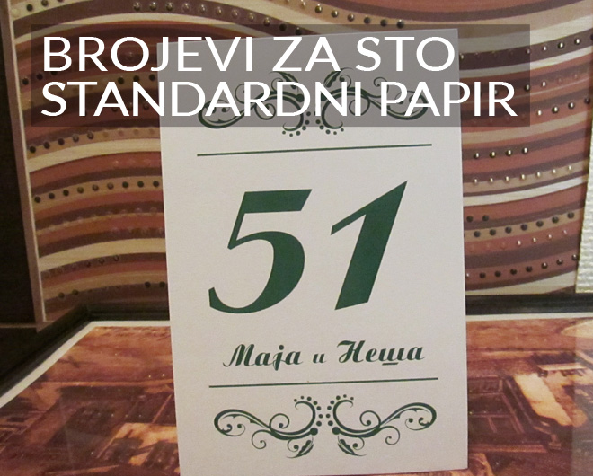 Brojevi za sto-standardni papir