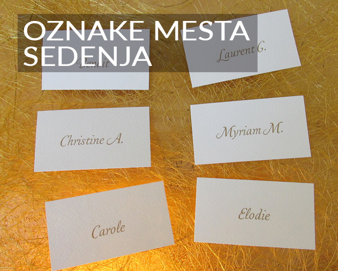 Oznake mesta sedenja na proslavama (imena zvanica)